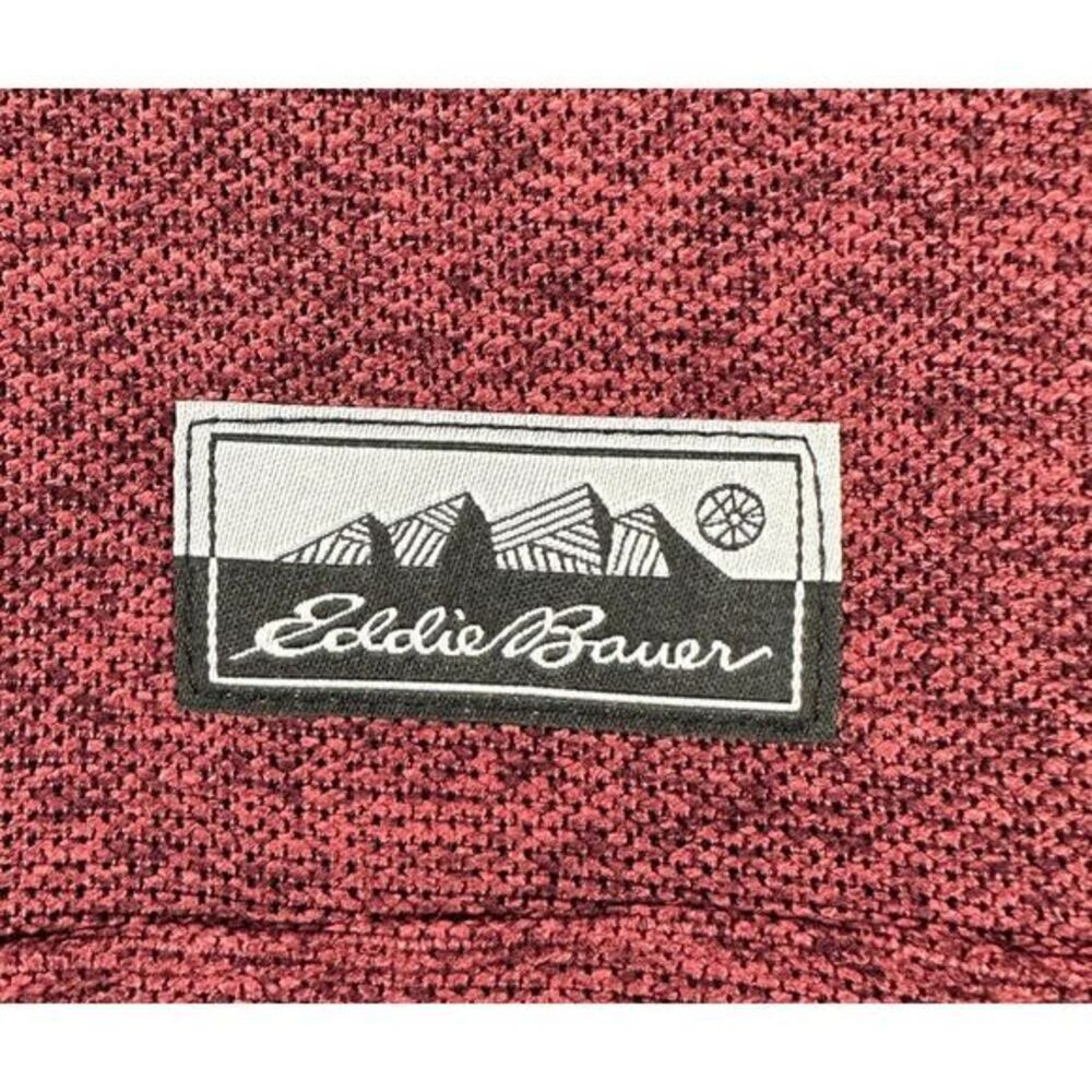 Eddie Bauer Sweater Mens Small Maroon Knit Fleece‎ Snap Pullover Classic Fit NEW - Picture 9 of 13